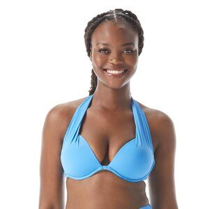 COCO REEF Keepsake Solid Cameo Halter Bikini Top Azure 8 (32C)